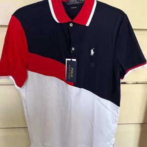 Ralph Lauren Polo Shirt/size: Small-classic fit/Red, White, Blue-NWT